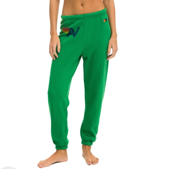 Aviator Nation Pants - Aviator Nation Kelly Green Logo Sweatpants. Size XL.